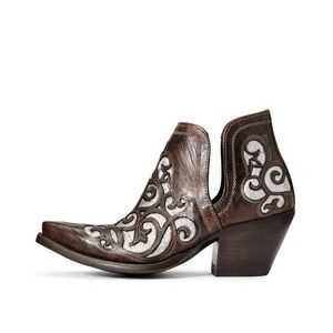 Ariat Women's Dixon Glitter Boots Size 8 Western Boho Festival Brown Leather